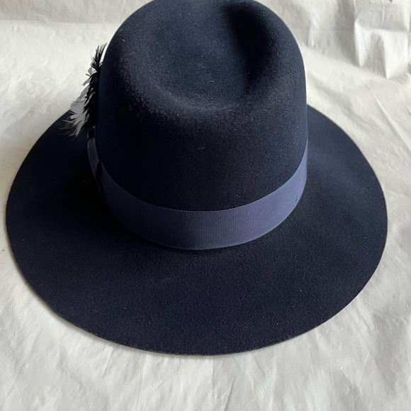 NWOT Goorin Bros Navy Blue Western Country Line Fedora Hat Mens Women\'s Medium main image 6